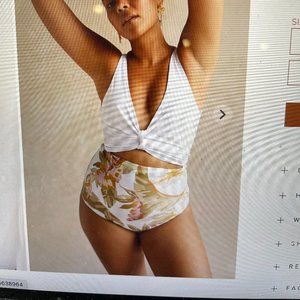 Baiia Reversible Bikini Bahamas/White Print- 4 pc Set